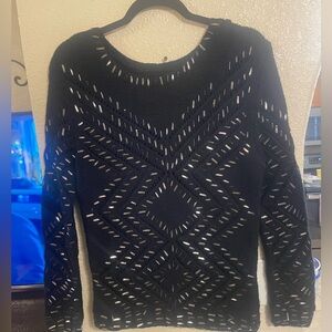 Oscar de la Renta Black Cut-Out Sweater